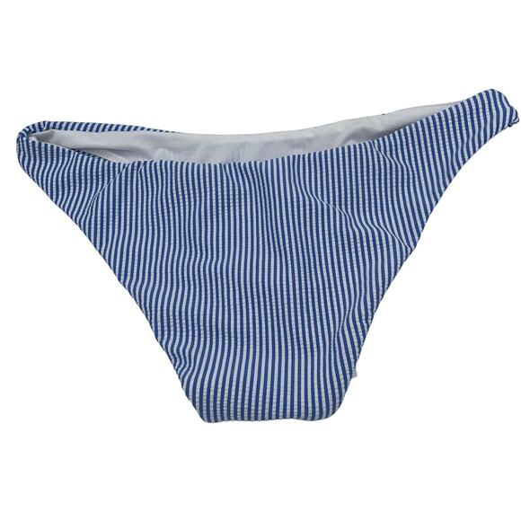 New J. Crew Seersucker Stripe Hipster Bikini Swim Bathing Suit Bottom Size Small - Picture 6 of 10